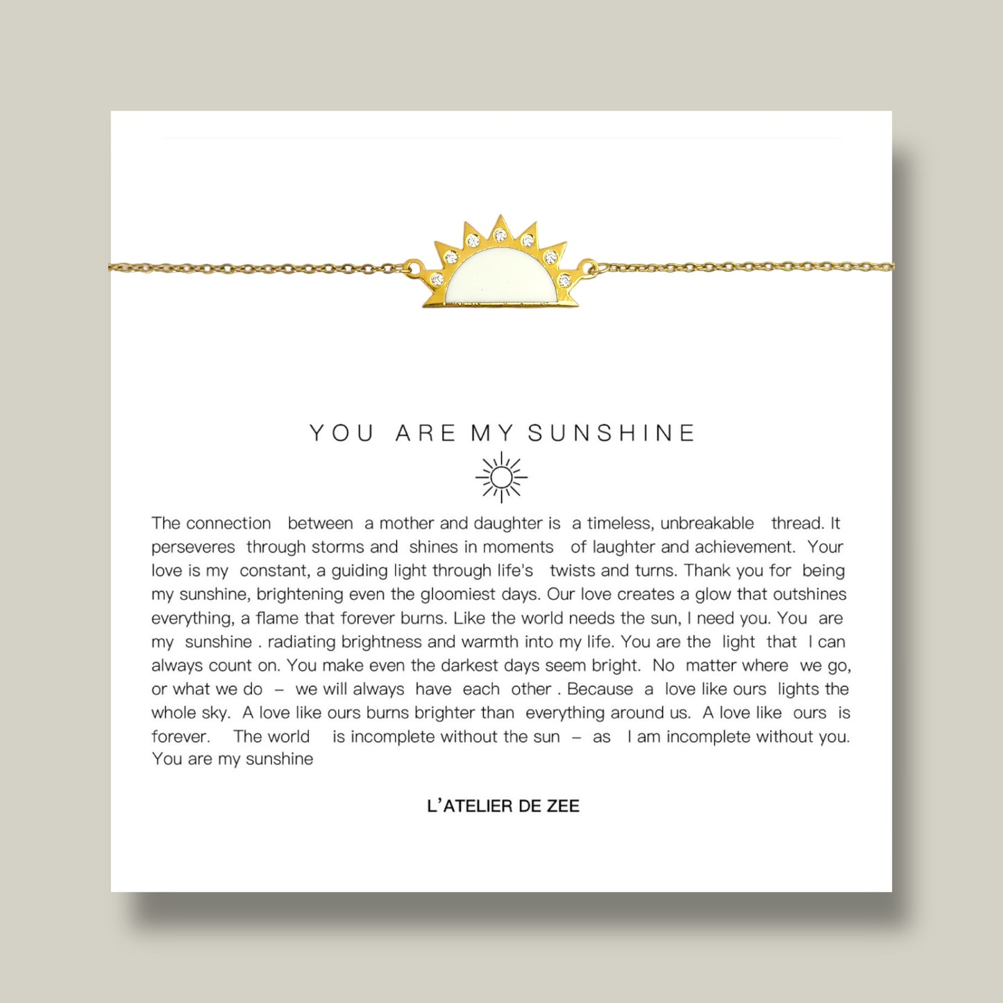 Your Are My Sunshine Bracelet