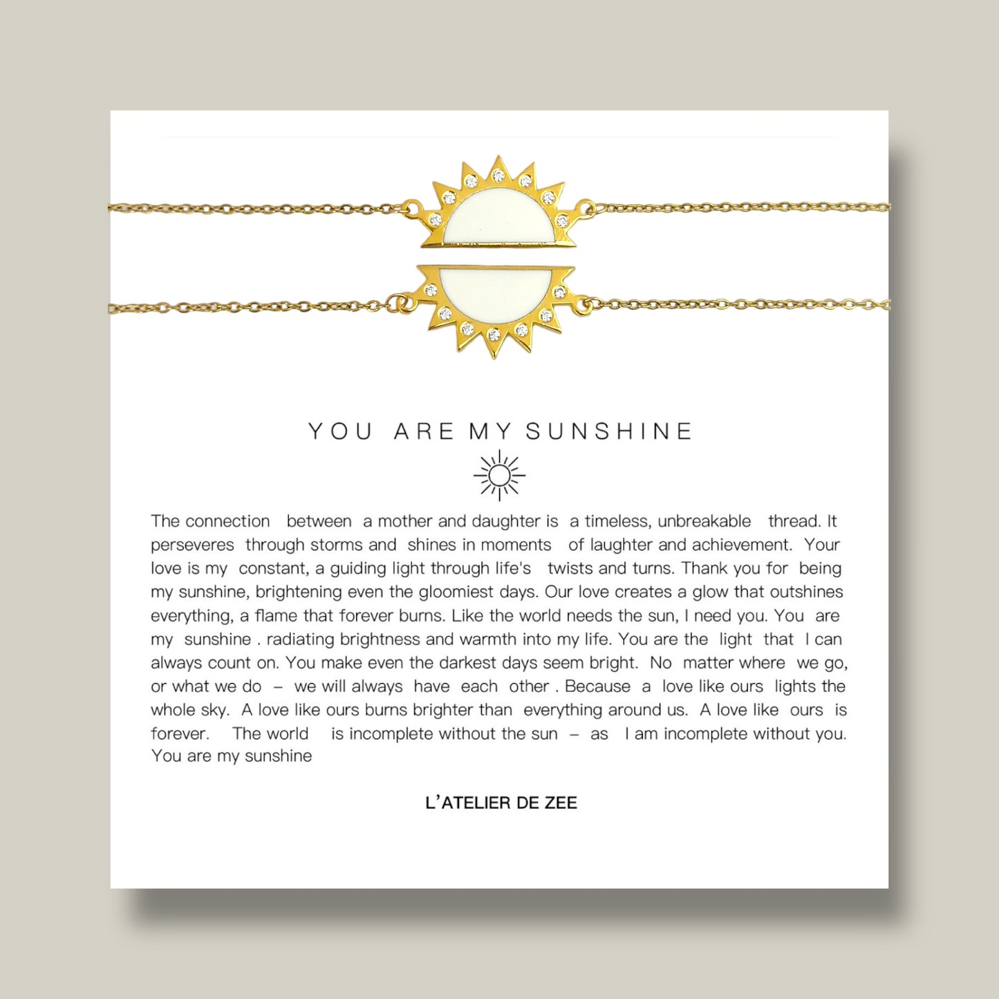 You Are My Sunshine Matching Necklaces