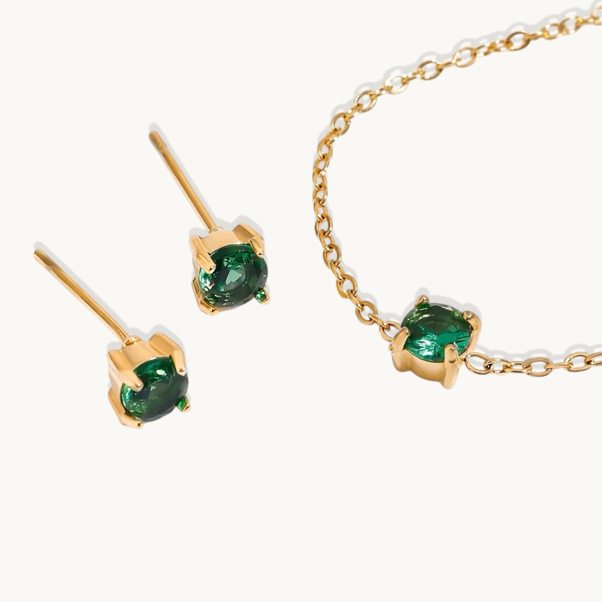 Birthstone Earrings & Bracelet Set