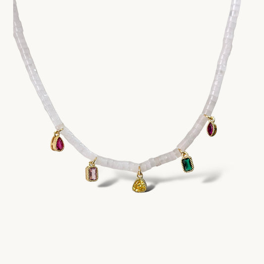 Clear Quartz Colorfull Necklace