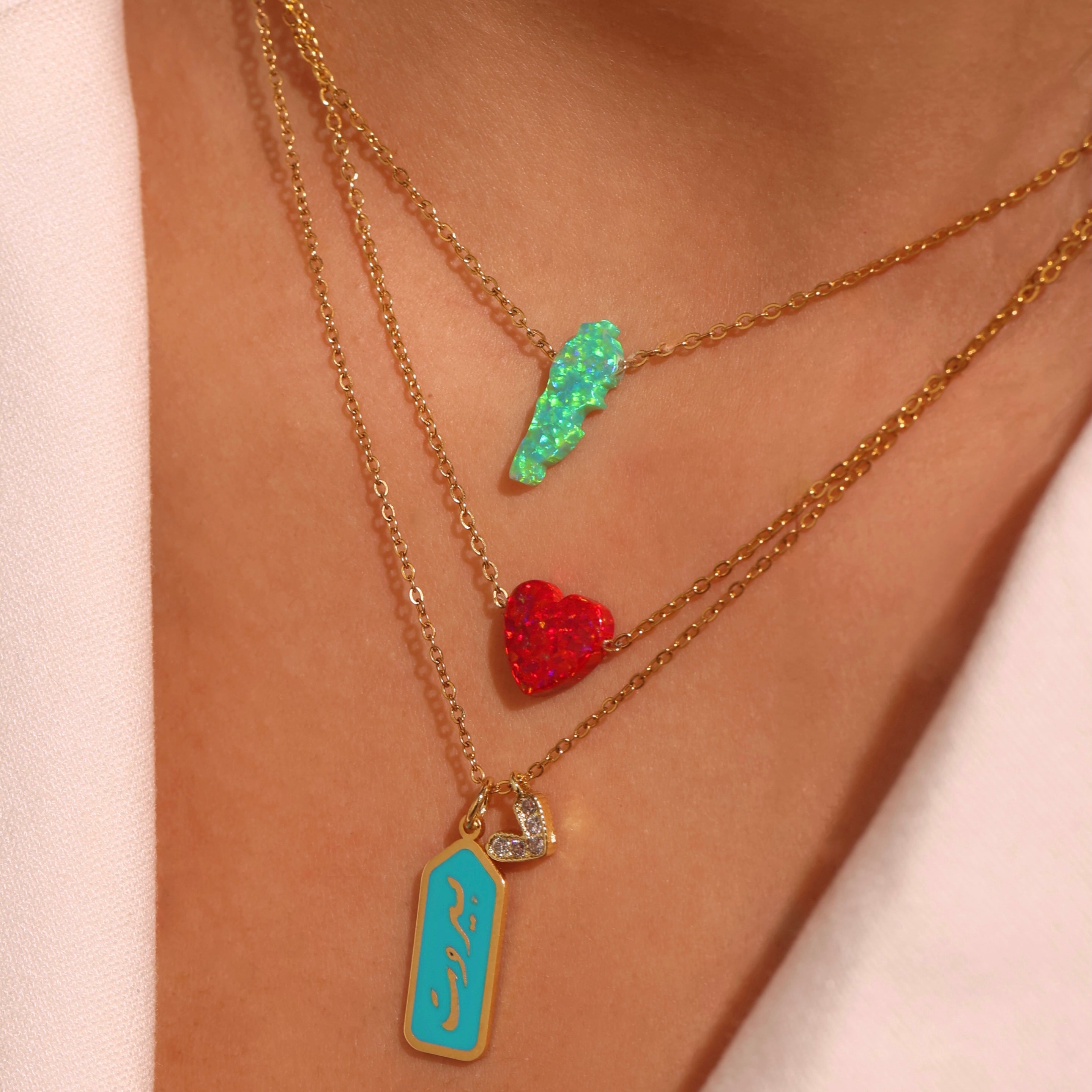 HEART OPAL NECKLACE