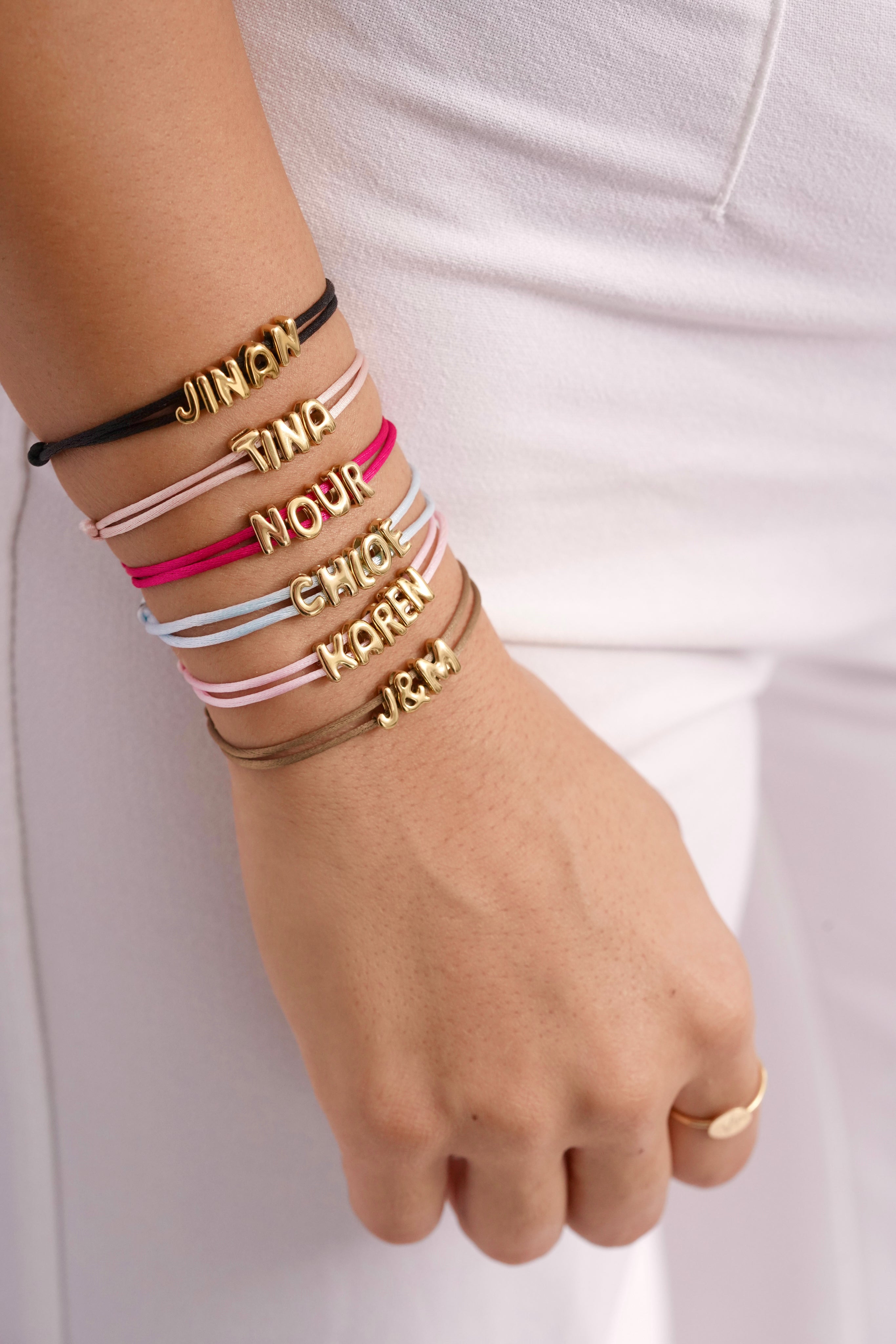 BUBBLE NAME CORD BRACELET