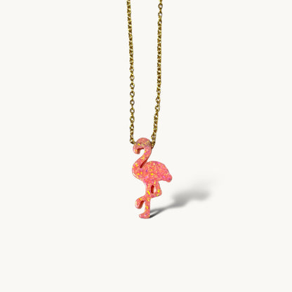 Opal Flamingo Necklace