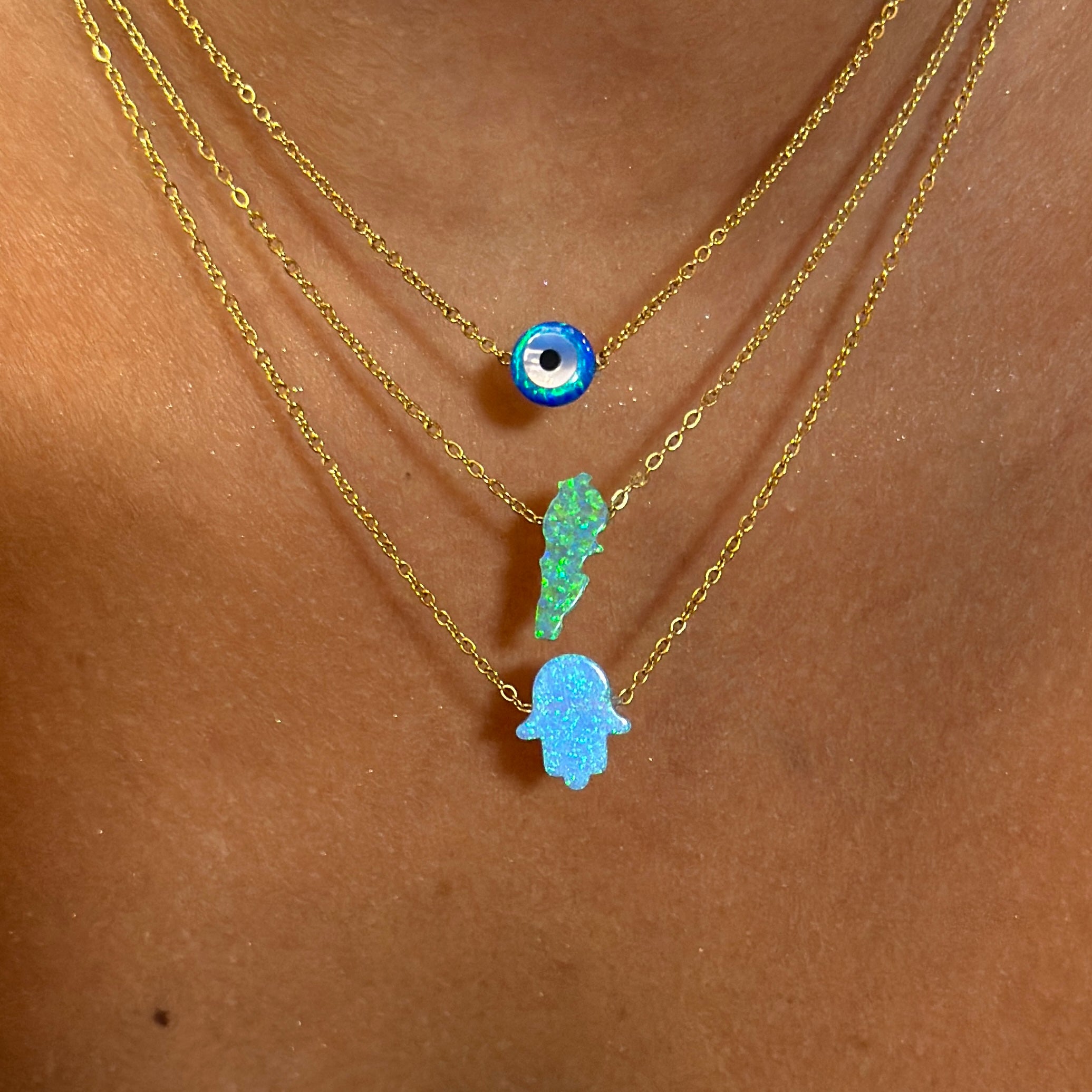 HAMSA OPAL NECKLACE