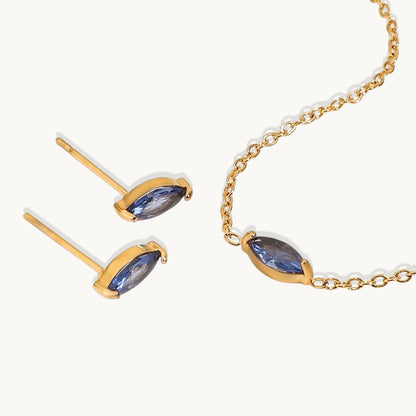 Birthstone Earrings & Bracelet Set