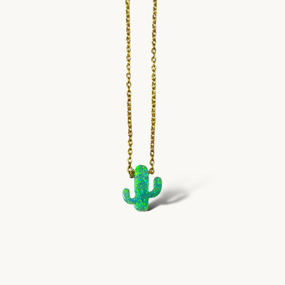 Opal Cactus Necklace