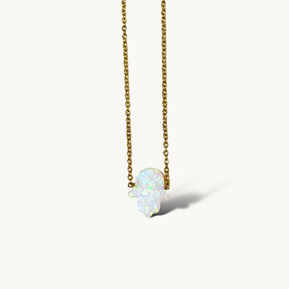 Hamsa Opal Necklace