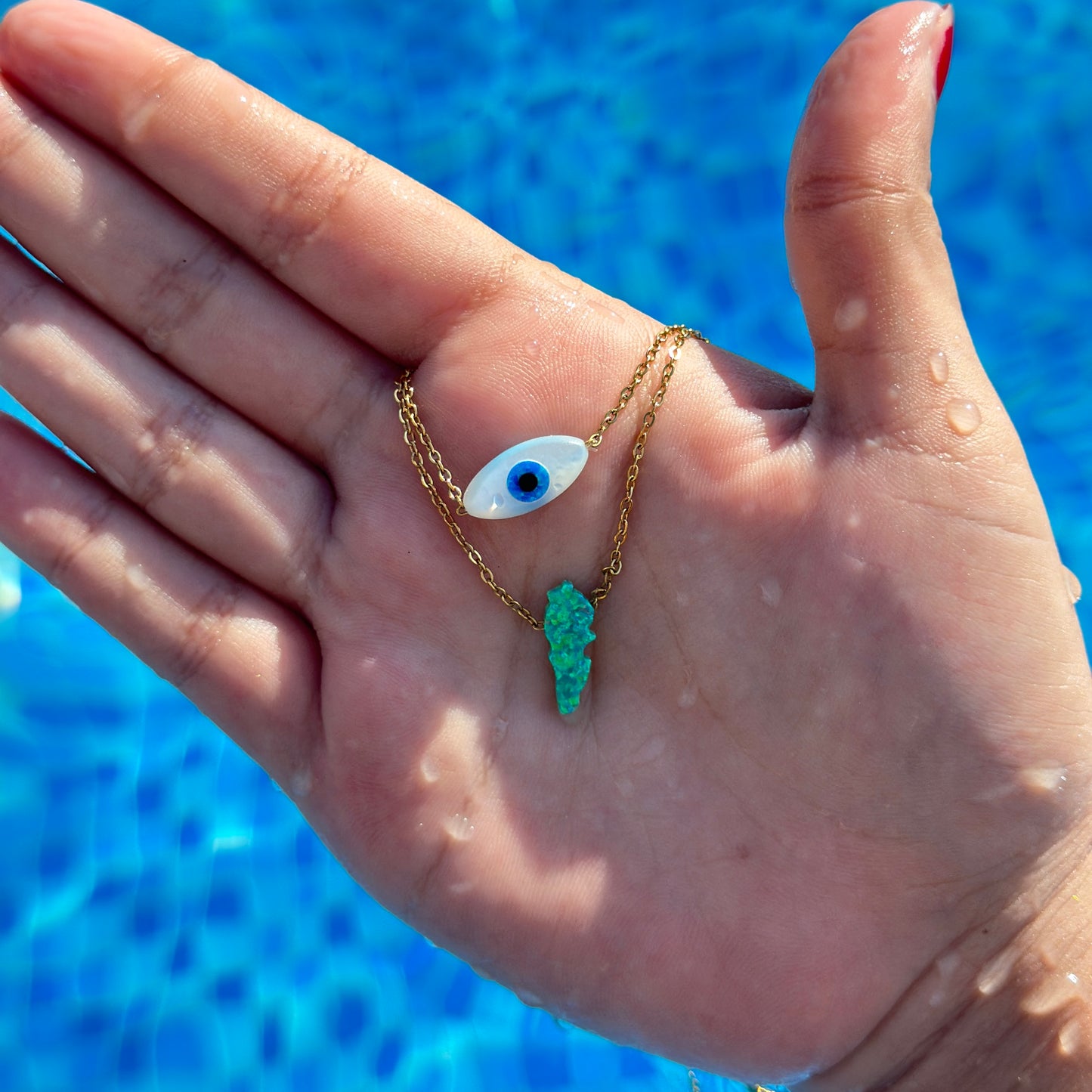 Wide Eye Opal Necklace