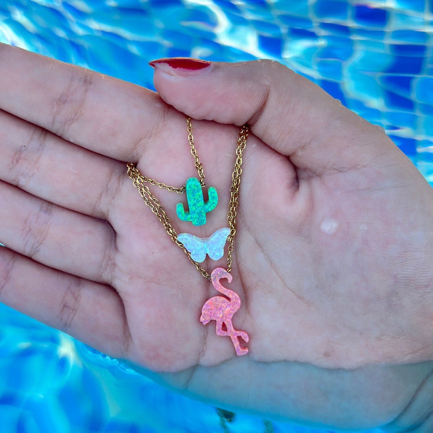 Opal Flamingo Necklace