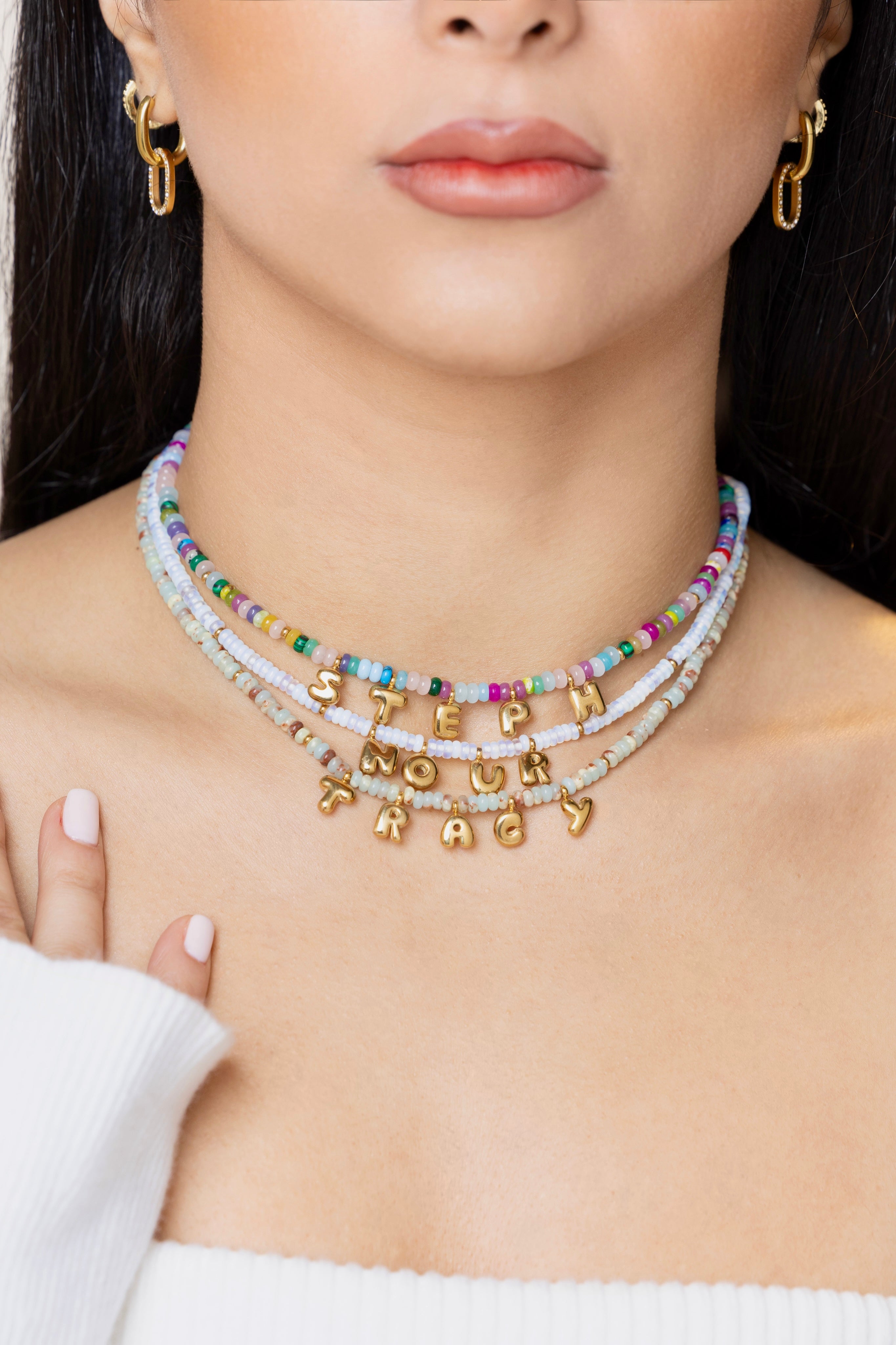 GEMSTONE NAME NECKLACE