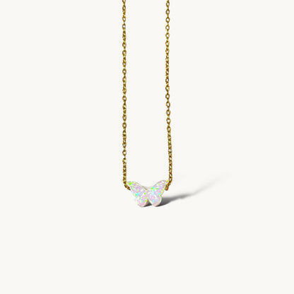 Opal Butterfly Necklace