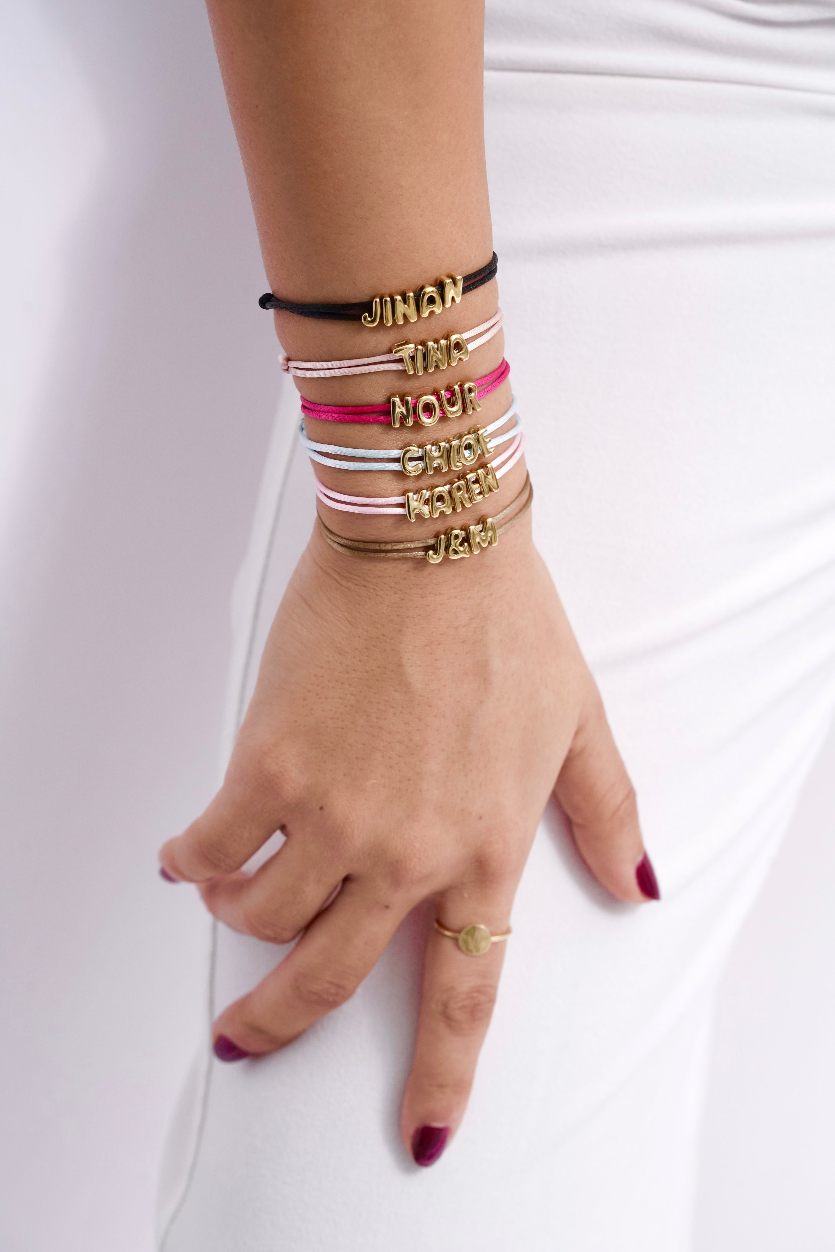 BUBBLE NAME CORD BRACELET