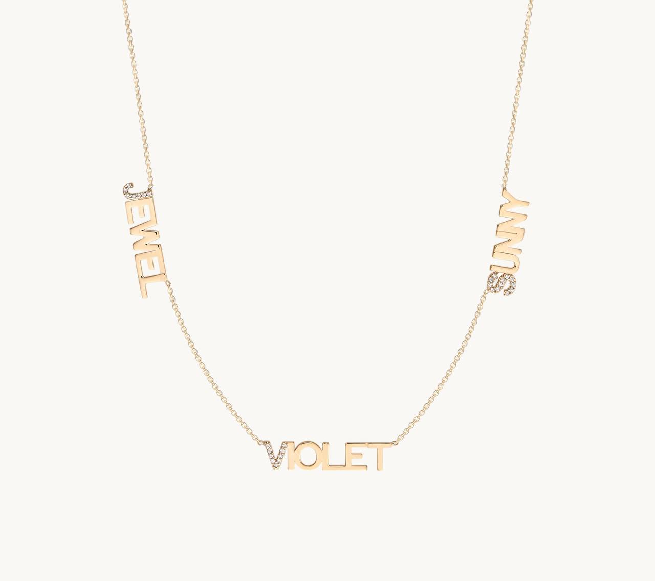 Custom pavè Name Necklace